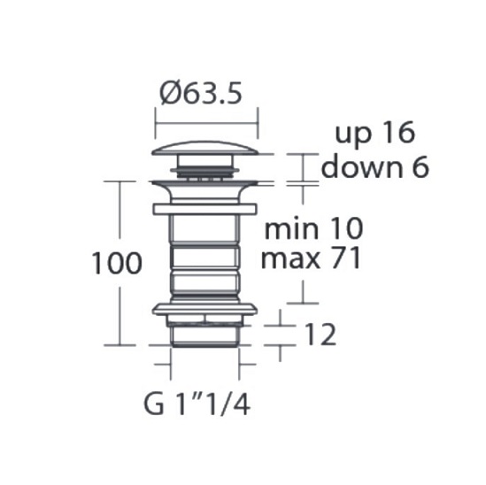 VENTIL PUSH-OPEN SILK BLACK PENTRU LAVOARE FARA PREAPLIN